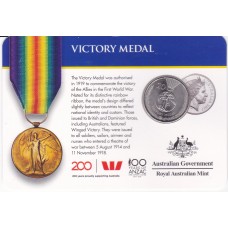 2017 20¢ Legends of the Anzacs - Victory Medal Carded/Coin